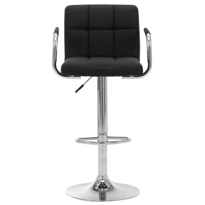 Les SoldesChaise de bar - Tabouret Cuisine - (1 pc) - Siège haute - Noir Tissu(53x52x(92-112) cm) wlz83f