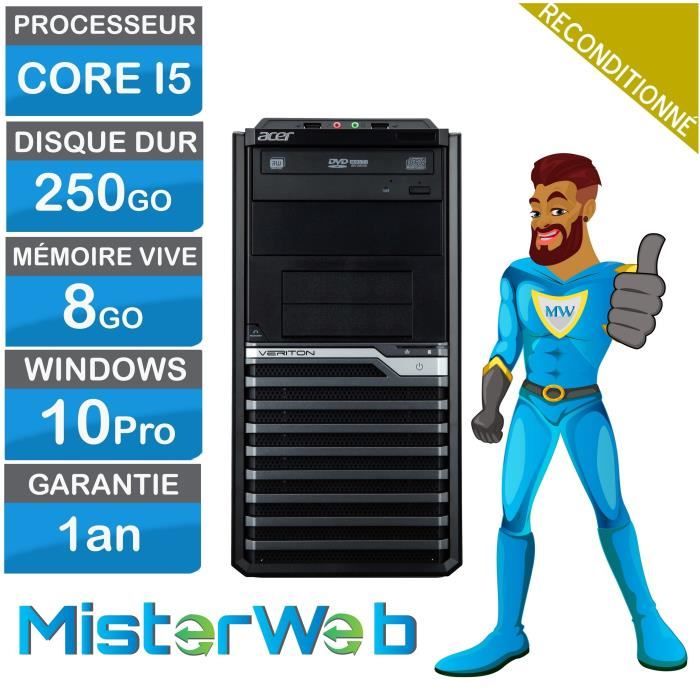 Top achat PC Portable PC Fixe Acer Veriton M4620G Core i5 - 3470 3.2GHz - HDD 250Go - Ram 8Go - Windows 10 Pro pas cher