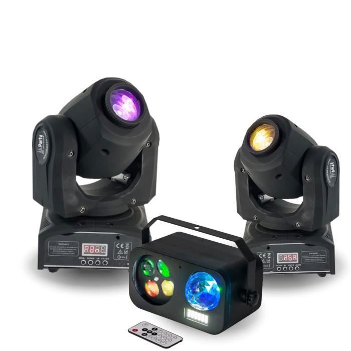 Pack Lumière 2 Lyres PARTYSPOT7 1 effet COMBILED20 "3en1" Astro Gobo