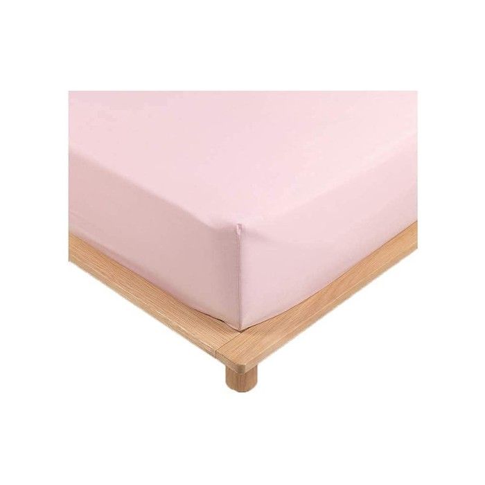 Draps Housse - PROMO LINGE - LIA - Percale de Coton 78fils - 200x180cm - Rose
