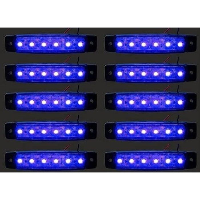 30 Feux De Gabarit LED 24V – Bleu, Blanc, Rouge, Pour Camion Remorque Caravane