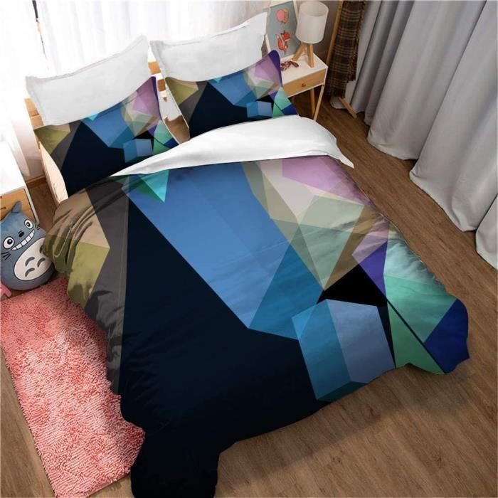 Ensemble De Lit 2 Personne Housse De Couette - Multicolore - Impression