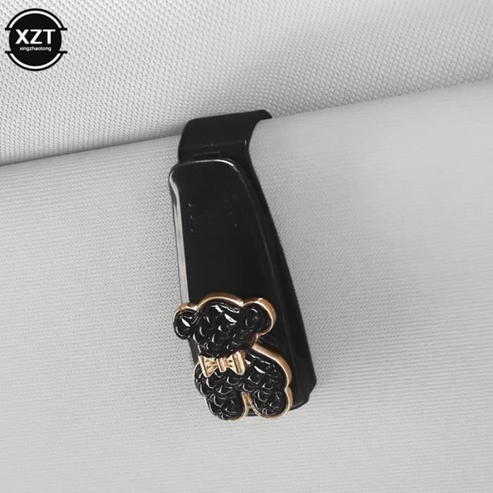 Clip Pare-soleil Pour Lunettes De Soleil Voiture - Lot De 2, Fixation Solaire, Design Crâne, Gris Clair