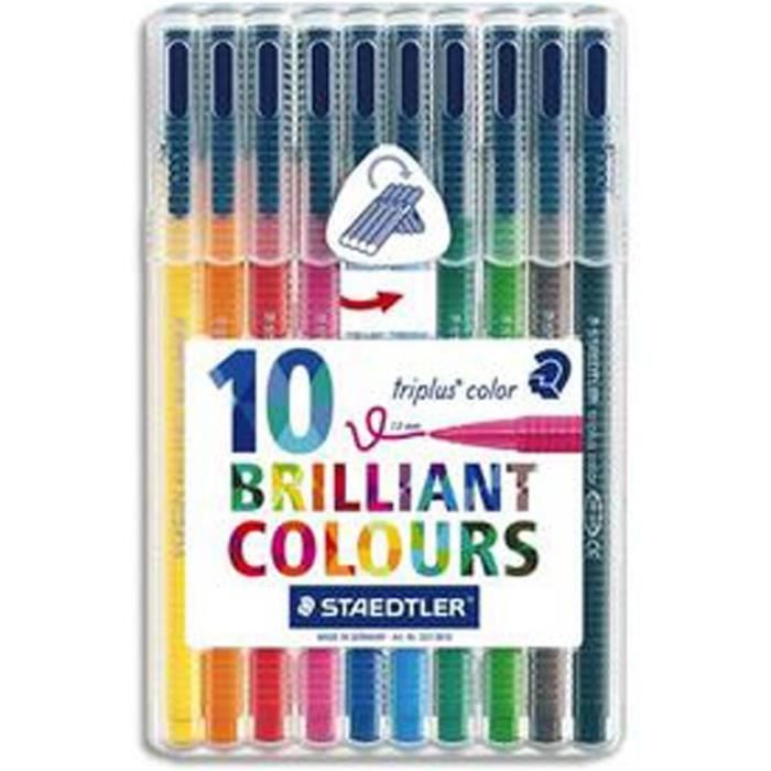 Pochette De 10 Feutres À Pointe Fibre Fancolor Soluble À L'Eau[u809