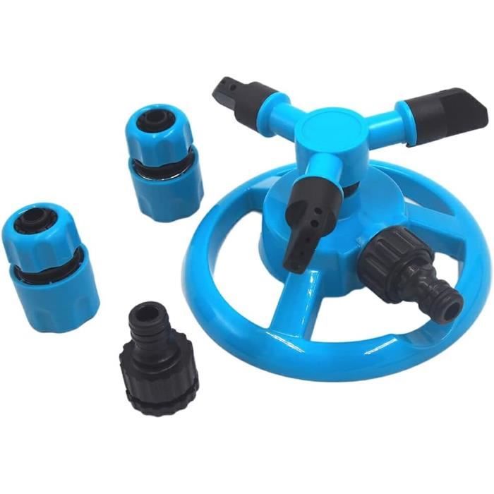 Audasi Arroseur De Jardin,360 Degrés Rotatif Durable 3 Bras Réglable Espressoire d'eau 2 Modèles De Pulvérisation Équipement D'Arrosage avec 1/2 3/4 Connecteur De Tuyau pour Jardin Et Grandes Cours