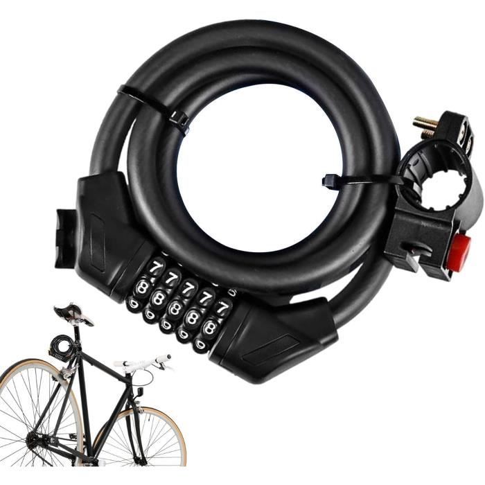 Antivol Vélo,Serrure À Combinaison Antivol À 5 \U200B\U200Bchiffres   Fournitures De Cyclisme, Antivol À Câble Long À 5 Chif[x2632] - Cdiscount  Sport