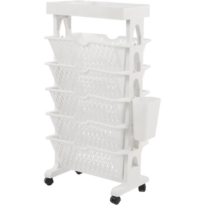 Chariot À Bibliothèque Mobile, Chariot Utilitaire Roulant À 6 Niveaux