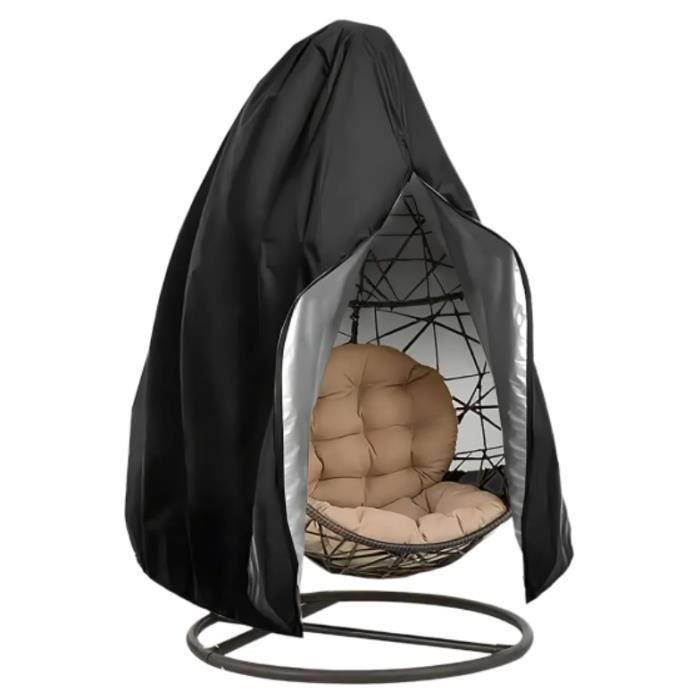 Housse de Fauteuil Suspendu - Imperméable - Anti-UV - 190 x 115 cm - Noir
