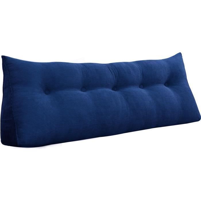 VERCART coussin dossier lit Compensé pour Tête de Lit Oreiller de Soutien Lombaire de Dossier velours côtelé Bleu 160CM VERCART coussin dossier lit Compensé pour Tête de Lit Oreiller de Soutien Lombaire de Dossier velours côtelé Bleu 160CM