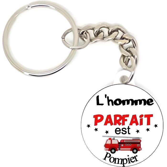 Porte clé badge L'HOMME PARFAIT EST POMPIER idée cadeaux personnalisé -  Cdiscount Bagagerie - Maroquinerie