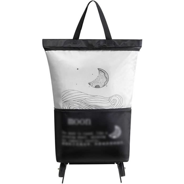 Chariot De Courses Laroom Nature 37 Litres - Pliable Jute Marron Avec Poches - 35x28x92 Cm Chariot Pliable Laroom