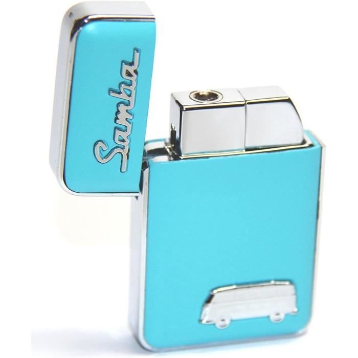 Briquet VW Samba Turquoise gaz Métal Piezo original en boîte Volkswagen