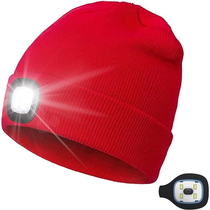 Bonnet Lumineux LED avec Recharge USB, Cadeau de randonnée, de Course à  Pied et de pêche pour Homme, Bonnet Lumineux Ajustable avec Lampe Frontale,  Cadeau de Noël pour Homme. : : Mode