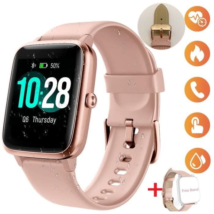 Smart Smartwatch Classy Pro Goud - Montre Connectée Femme et Homme - Montre  Podomètre