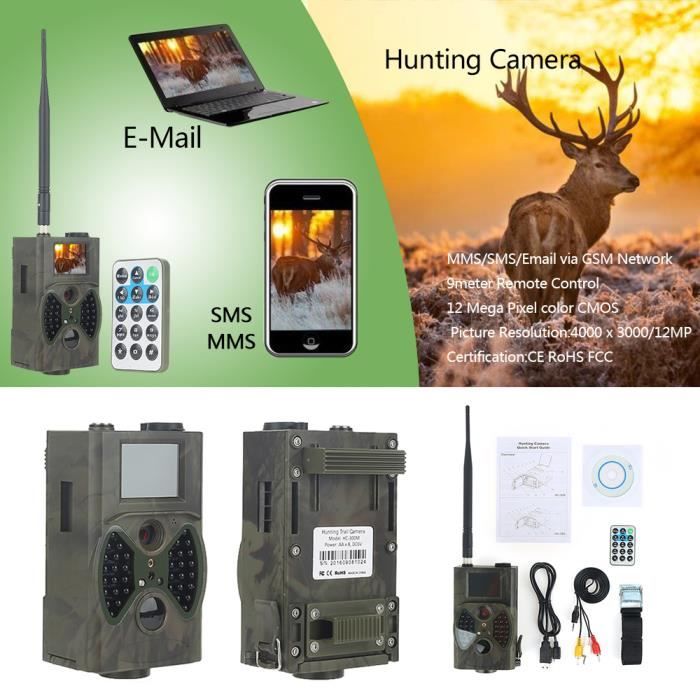 Caméra de Chasse HC-300M - Marque HC-300M - Observation Animaux - GPRS MMS E-Mail - Vert