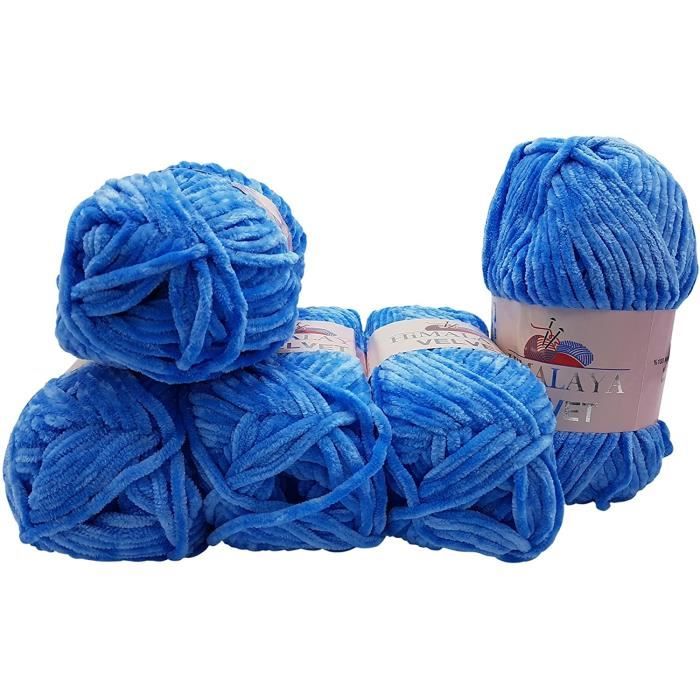 Himalaya Velvet Lot de 5 pelotes de laine à tricoter en micro-polyester  pour bébé 500 g (bleu 90027) 100 g - Cdiscount Beaux-Arts et Loisirs  créatifs
