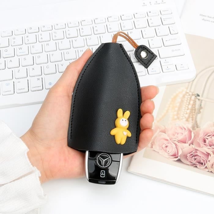 couleur Buer lapin noir Mini sac à clés avec porte-clés pour femmes, à la  mode et créatif, dessin animé, pers