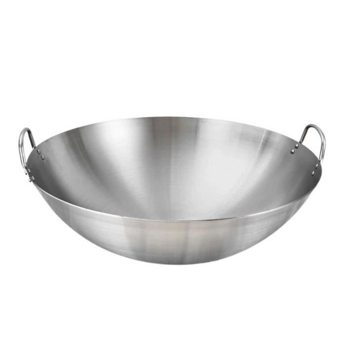 Couleur Blanc Marmite de cuisson Durable en acier inoxydable poêle à frire Wok pour usage domestique
