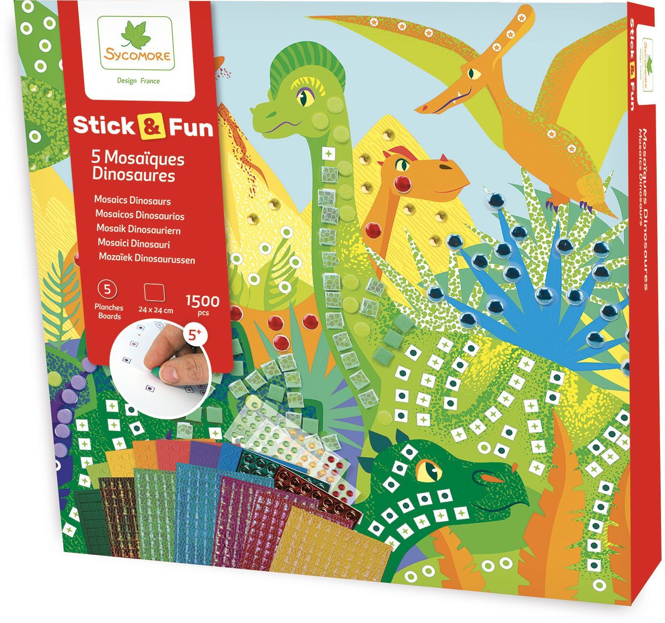 Mosaïques - SYCOMORE - StickN Fun - Dinosaures - Dès 5 ans