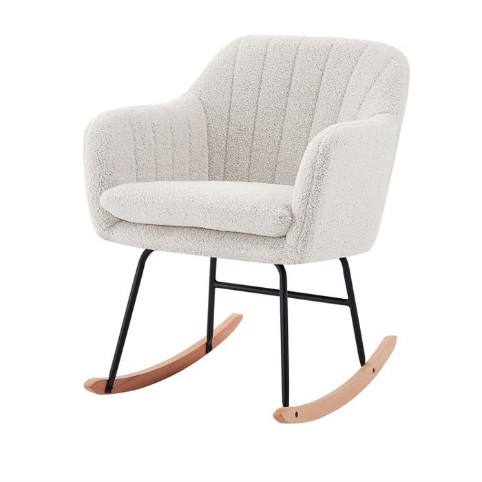 Fauteuil ELSA à bouclette blanche rocking chair Fauteuil ELSA à bouclette blanche rocking chair
