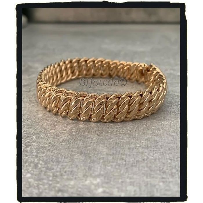 Bracelet Maille Américaine, Or jaune 750, 22 cm - Manillon