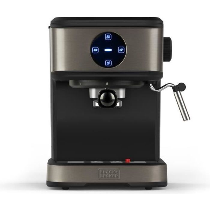 Machine à café expresso BLACK+DECKER BXCO850E - 850W - 20 bars - 2 tasses - Fonction vapeur - Arrêt automatique