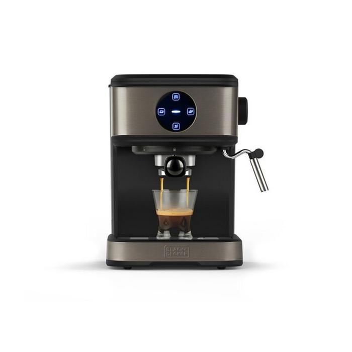 Machine à café expresso BLACK+DECKER BXCO850E - 850W - 20 bars - 2 tasses - Fonction vapeur - Arrêt automatique - Black et decker