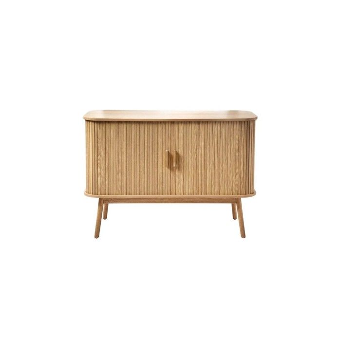 CALICOSY - Buffet Vintage Décor Bois 2 Portes Coulissantes L110cm - ERNEST - Bois clair