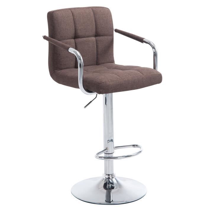 Tabourt d bar Los Angls tissu avc pid n métal Gris foncé/Noir
