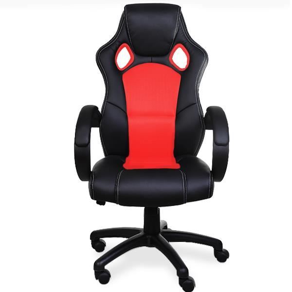 Fauteuil de bureau rouge et noir  Sport  Chaise bureau Roues Racing