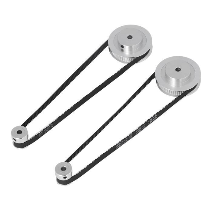 Lot De 2 Roues Synchrones – Courroie De Distribution Fermée élastique 20T 60T, Poulie De Distribution En Alliage D'aluminium Longueur 200mm, Largeur 6mm(Alésage De 5 Mm/0,2 Pouces