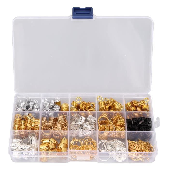 Kit Bijoux Dreadlocks Vintage - 140 Perles Décoratives Pour Cheveux - Coquillages, Cœurs, Papillons