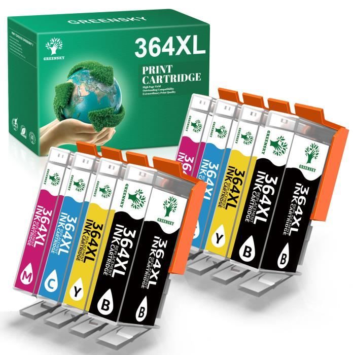 Cartouche D'encre Compatible HP364XL - Noire, 30 Ml, Avec Puce, Pour Imprimantes HP Série OfficeJet, DeskJet, Etc.