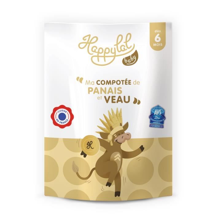 Happylal Baby 6 Mois Ma Compotee De Panais Et Veau Petit Pot Halal Et Bio 90 Pour Bebe Des 6 Mois 150 G Achat Vente Plats Cuisines