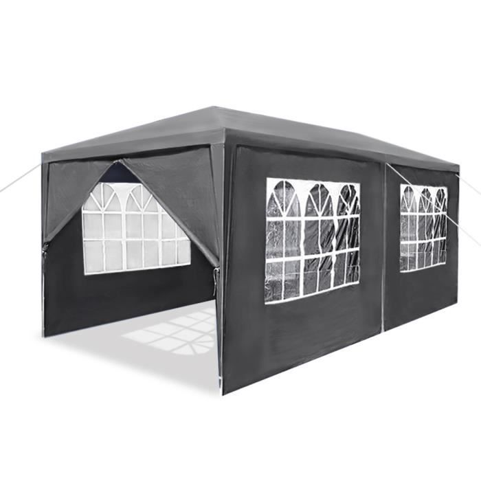 Pavillon De Jardin HENGMEI 3x6m Anthracite 6 Parois Lat rales pavillon-de-jardin-hengmei-3x6m-anthracite-6-parois-lat-rales