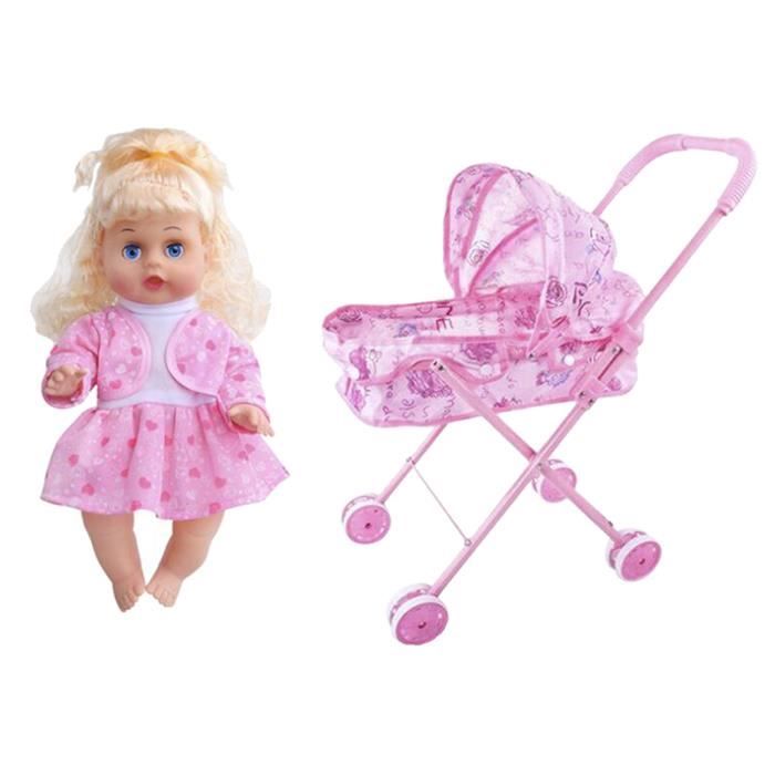 Poussette Bebe Poupee Simulation De Jouet Jouet De Hariot De Poupee Avec Bebe Poupee C Cdiscount Jeux Jouets