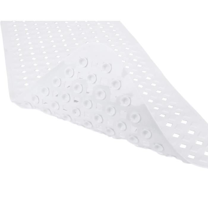 Tapis De Bain Antidérapant Silicone 100x40 Cm - Noir Avec Ventouses - Neuf