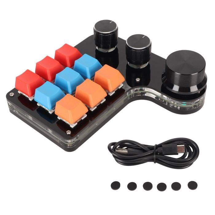 HURRISE Clavier programmable à 9 touches Mini Clavier de Jeu Mécanique ...