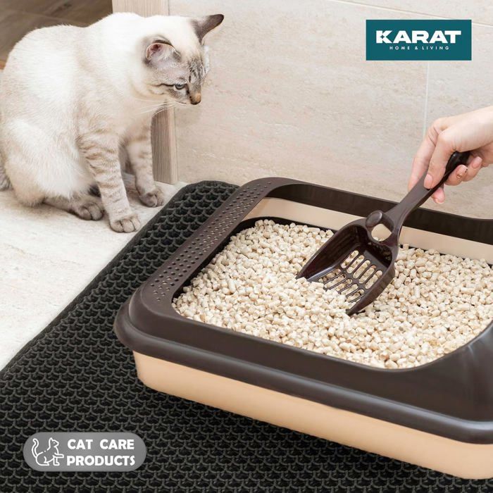 Comparer les prix de Tapis de litière - Charly Design - Nid d'abeille - Lavable - Antidérapant - Anthracite