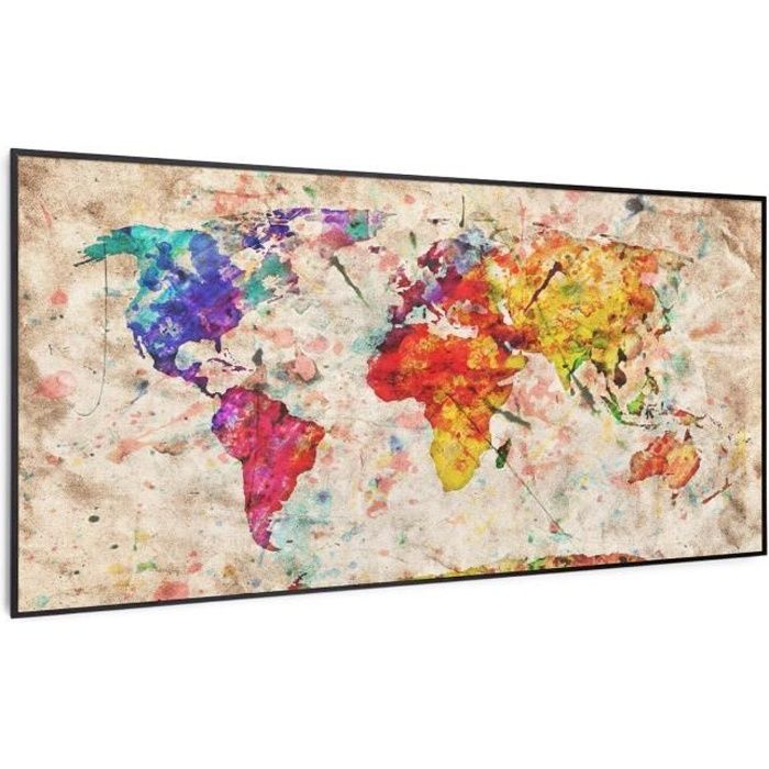 Meilleurs prix pour Radiateur infrarouge Klarstein Wonderwall Air Art Smart - Connecté - Carte colorée cadre noir - 120x60cm - 700W
