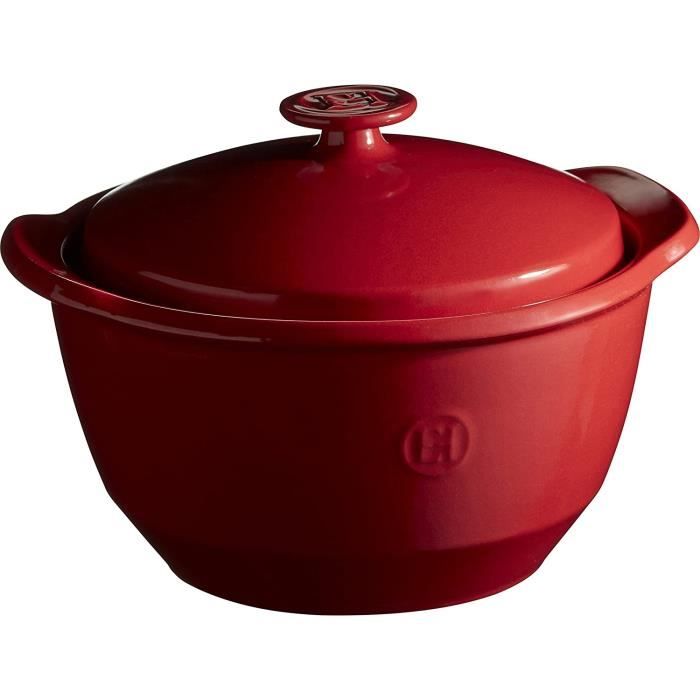 Faitout Céramique Emile Henry One Pot 2L | Pour Cuisson Tout-en-un, Riz, Pâtes | Compatible Tous Feux (sauf Induction Directe) Et Four | Garantie 10 Ans, Made In France