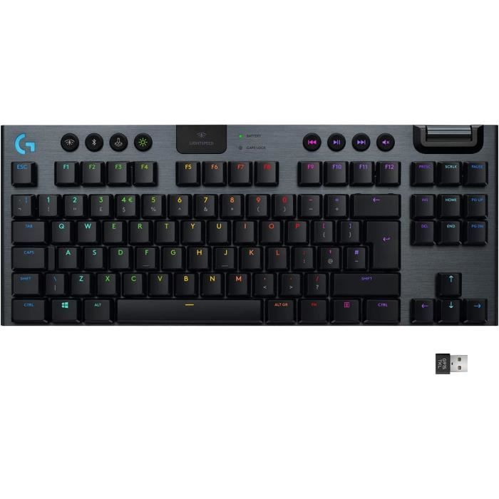 Clavier Mécanique LOGITECH G915 TKL 920-009500 – Sans Fil, Rétroéclairage RGB, Compact