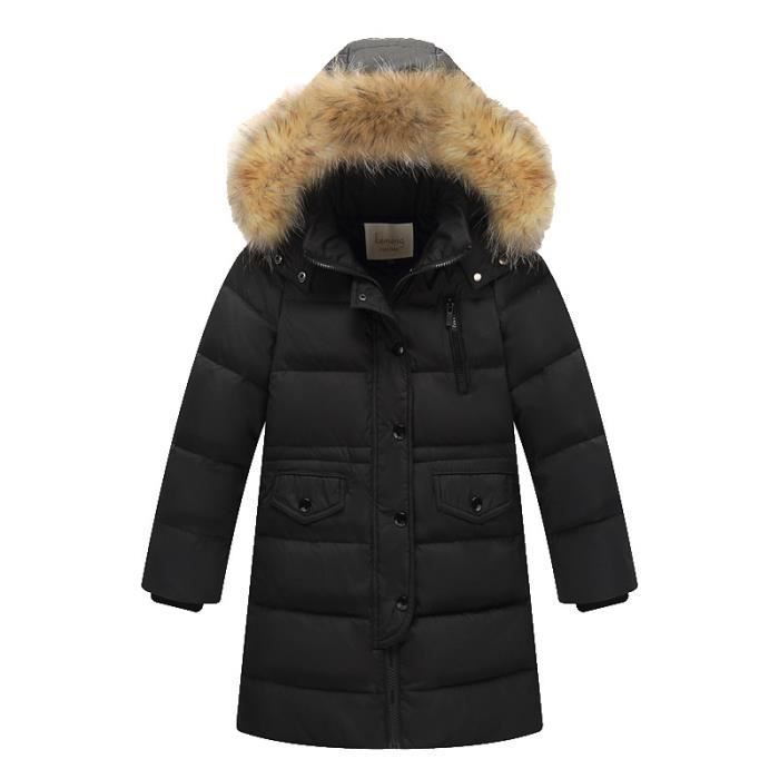 Doudoune Enfant LEOCLOTHO Col de fourrure coréen Manches