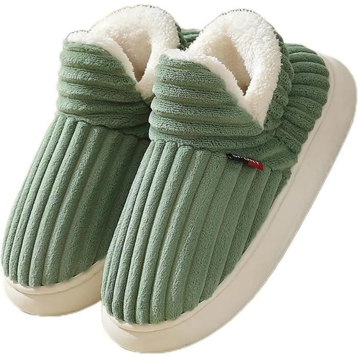 Chaussons Femme Hiver - Cloud - Vert - Doublure en polaire - Semelles ...
