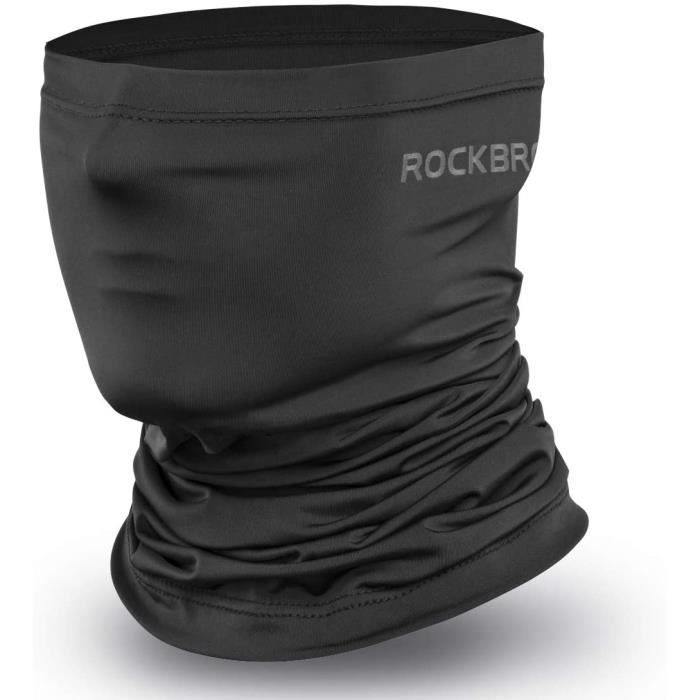 RockBros Cache Cou d'été Sport en Soie Glace Masque Tour de Cou Respirant Anti-UV Cagoule Elastique Séchage Rapide Noir Blanc 