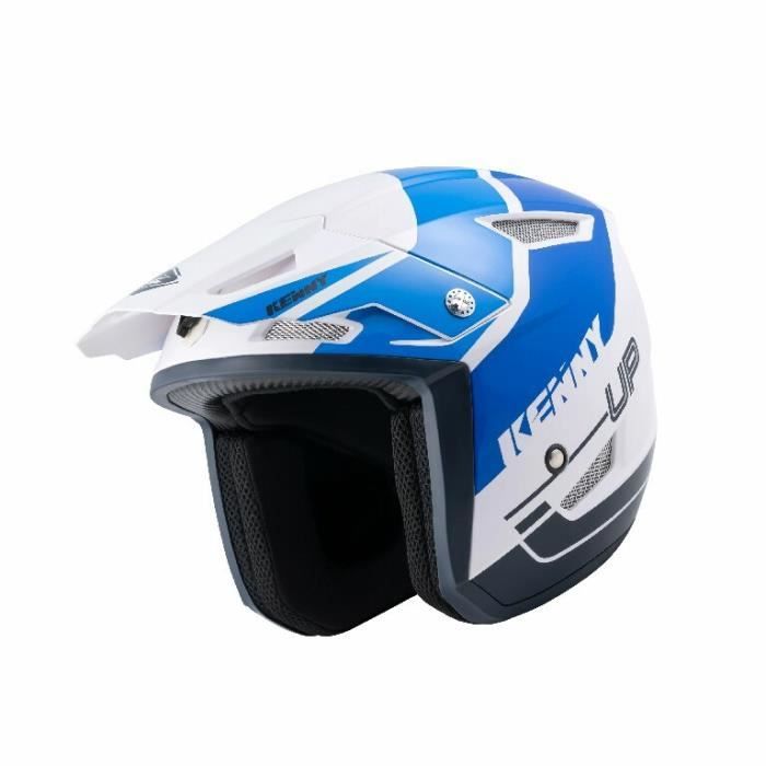 Casque moto jet Kenny trial up graphic - blue - M