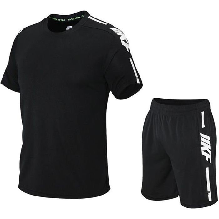 Ensemble de Sport Homme 2 Pièces T-Shirt et Short Respirant