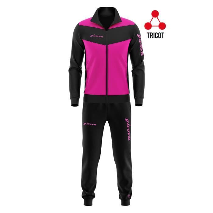 Survêtement Givova Luxury Visa - Fuxia/Black - Homme - Football - Manches longues