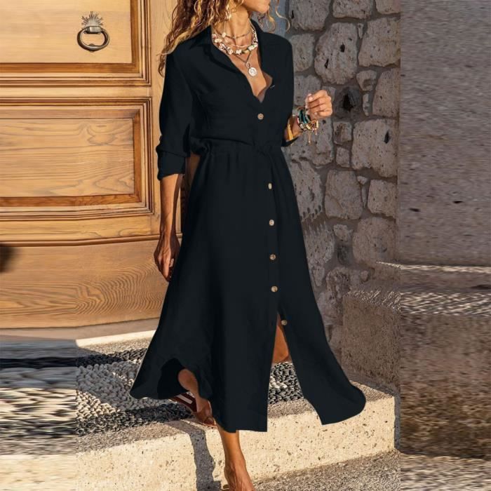 Robe chemise pour femme midi new arrivals