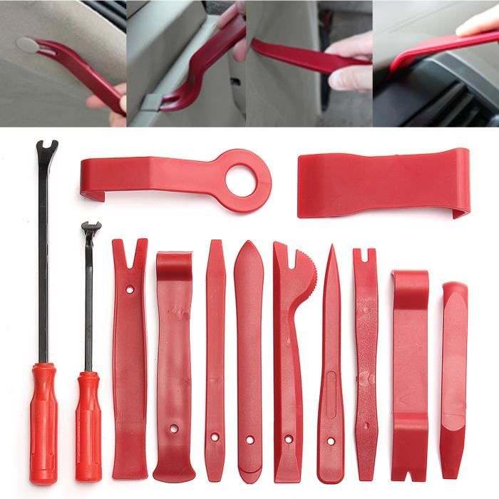 Kit De 4 Outils Pour Démontage Intérieur Voiture - Pince à Panneau Et Clips - Neuf